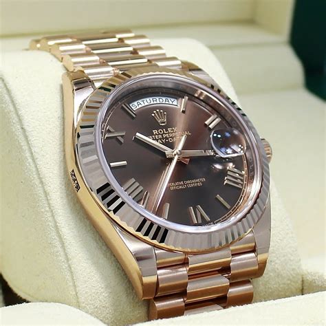 rolex day date 41 rose gold chocolate dial|rolex day date 40 228235.